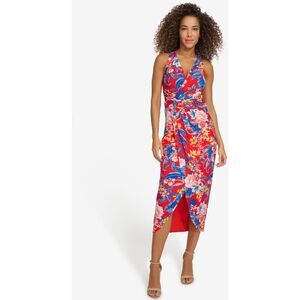 SIENA Womens Side-Ruched Midi Dress, Multicoloured, NWT